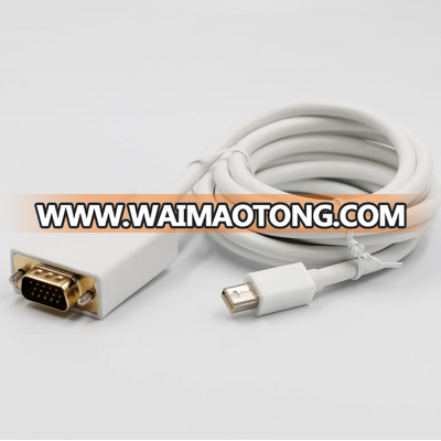 Kuyia mini DP to VGA Male to Male cable 1.8m 3m 5m support 2560*1600 HD for iMac