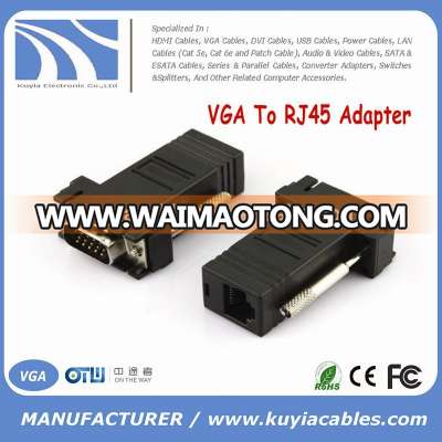 Hot selling VGA TO RJ45 CAT5 CAT6 Adapter Lan cable Extender Connector