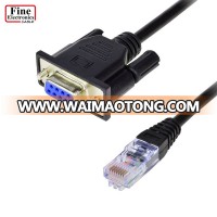 RJ45 to RS232 DB9 9-Pin Serial Port Female Rollover Console Cable